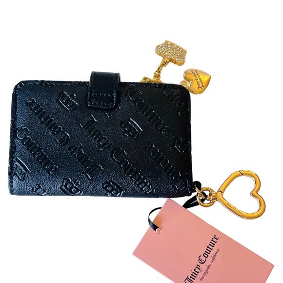 NEW Juicy Couture Not Your Babe CARD WALLET Handbag Crown Heart Charms Key Ring - Picture 3 of 8